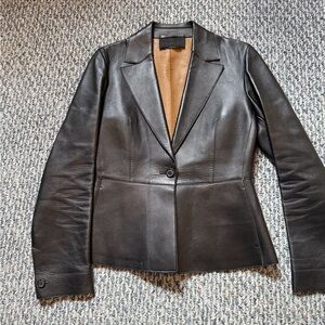 Vintage 2001 Prada Black Leather Blazer